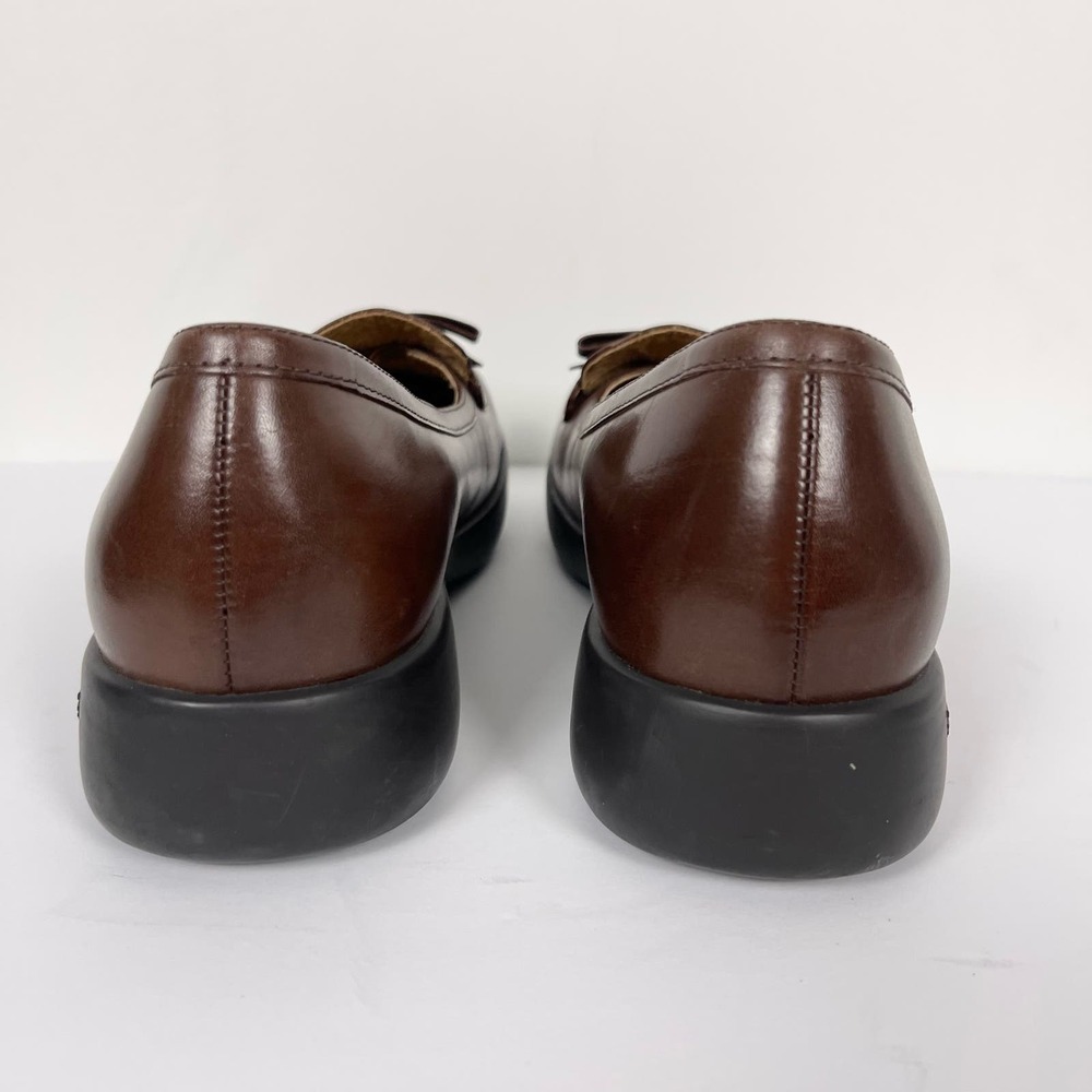 Dankso Danielle Womens EU 40 US 9.5 Brown Leather Loafers Bow Slip On Round Toe - Picture 6 of 10